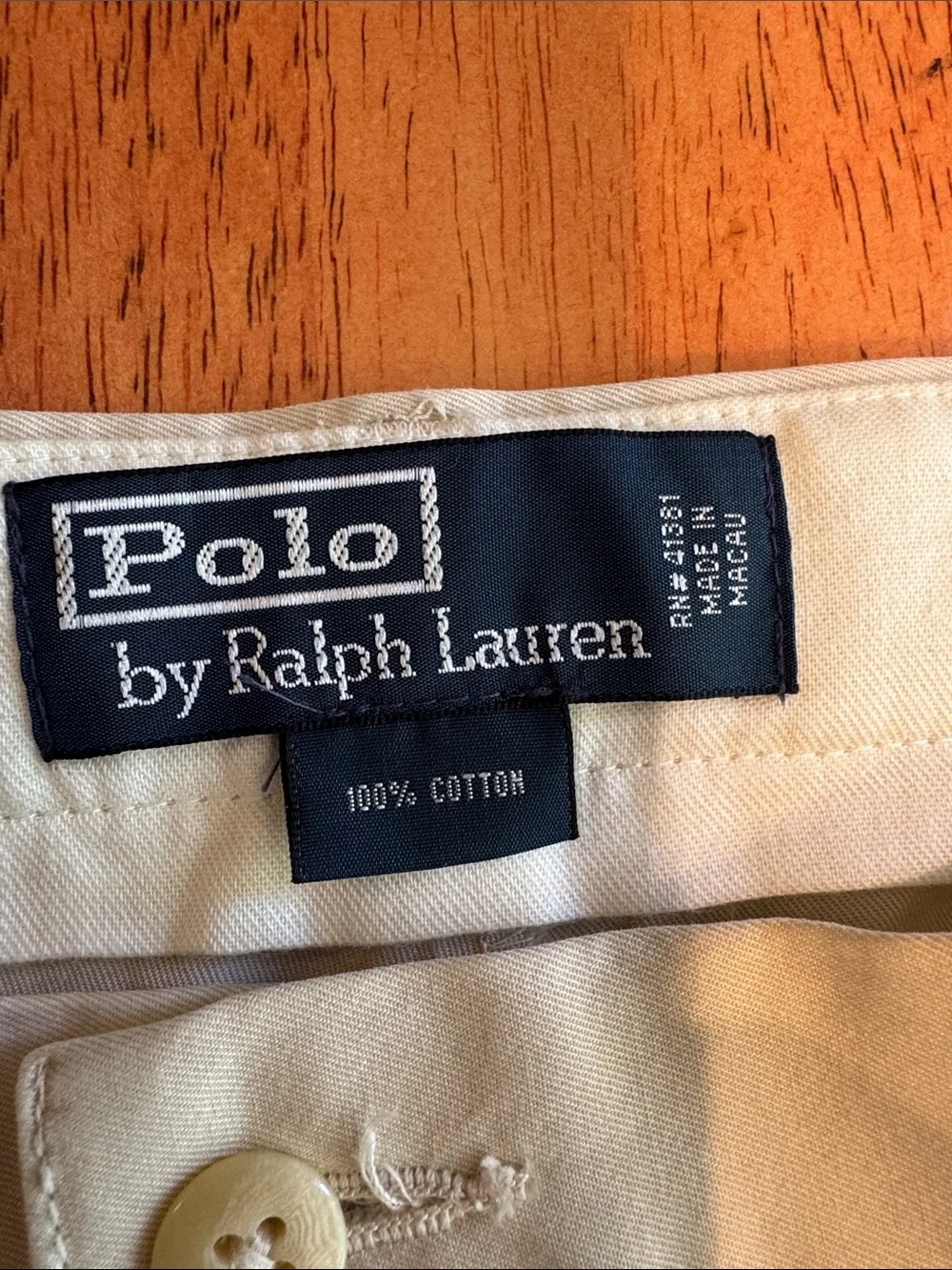 Polo by Ralph Lauren Men's Cream Chino Cotton Pants 36x32
